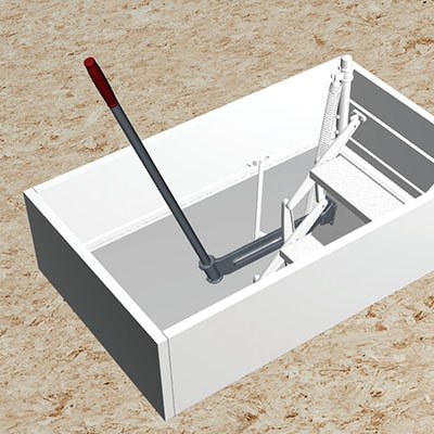 Columbus top opener for flat roof hatch 
