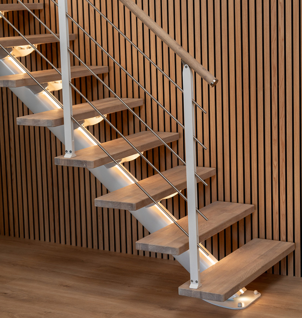 Extra trappräcke DESIGN White RAL 9016
