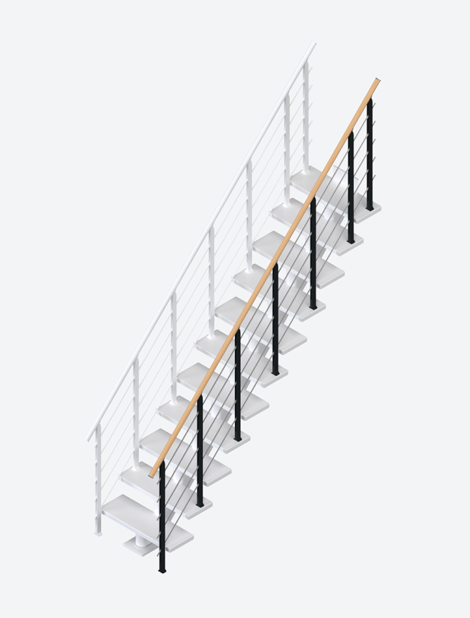 Extra trappräcke DESIGN White RAL 9016