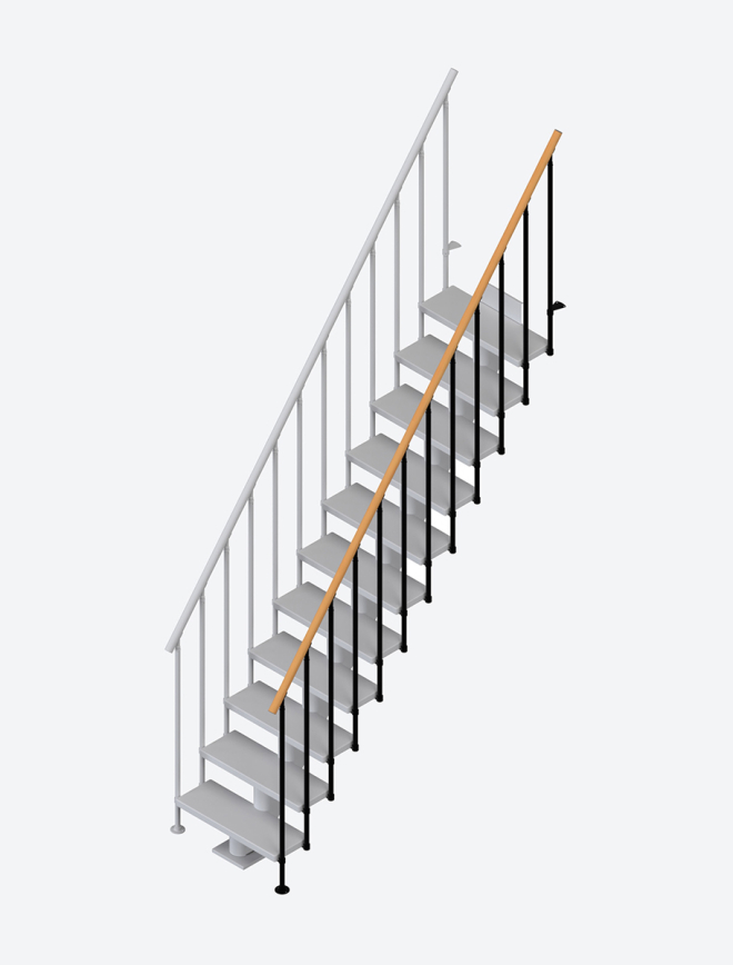 Extra trappräcke CLASSIC 2 Black, RAL 9005