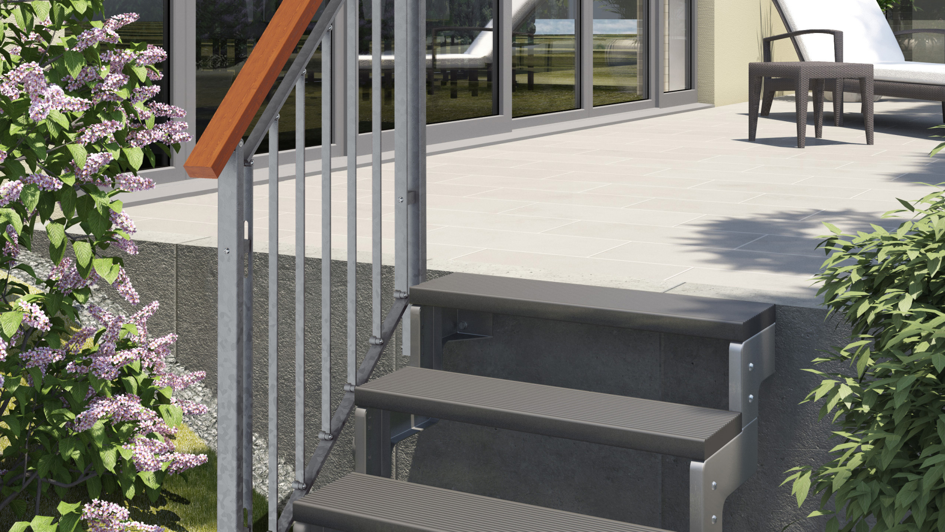 Ståltrappa GARDENTOP TRIMAX® steg Black