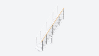 Trappräcke DUBAI DESIGN rak trappa Black, RAL 9005